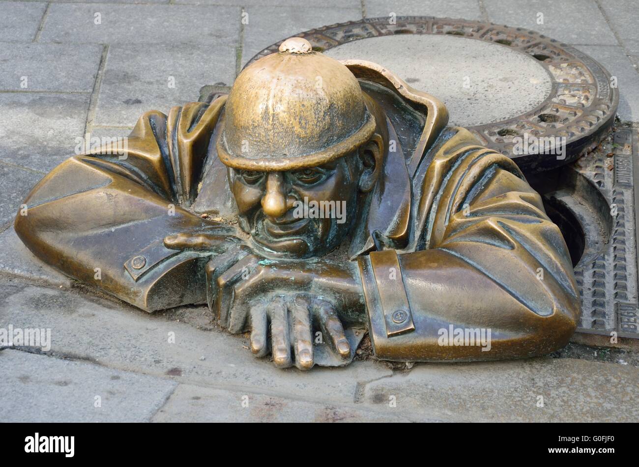 Uomo al lavoro statua Foto Stock