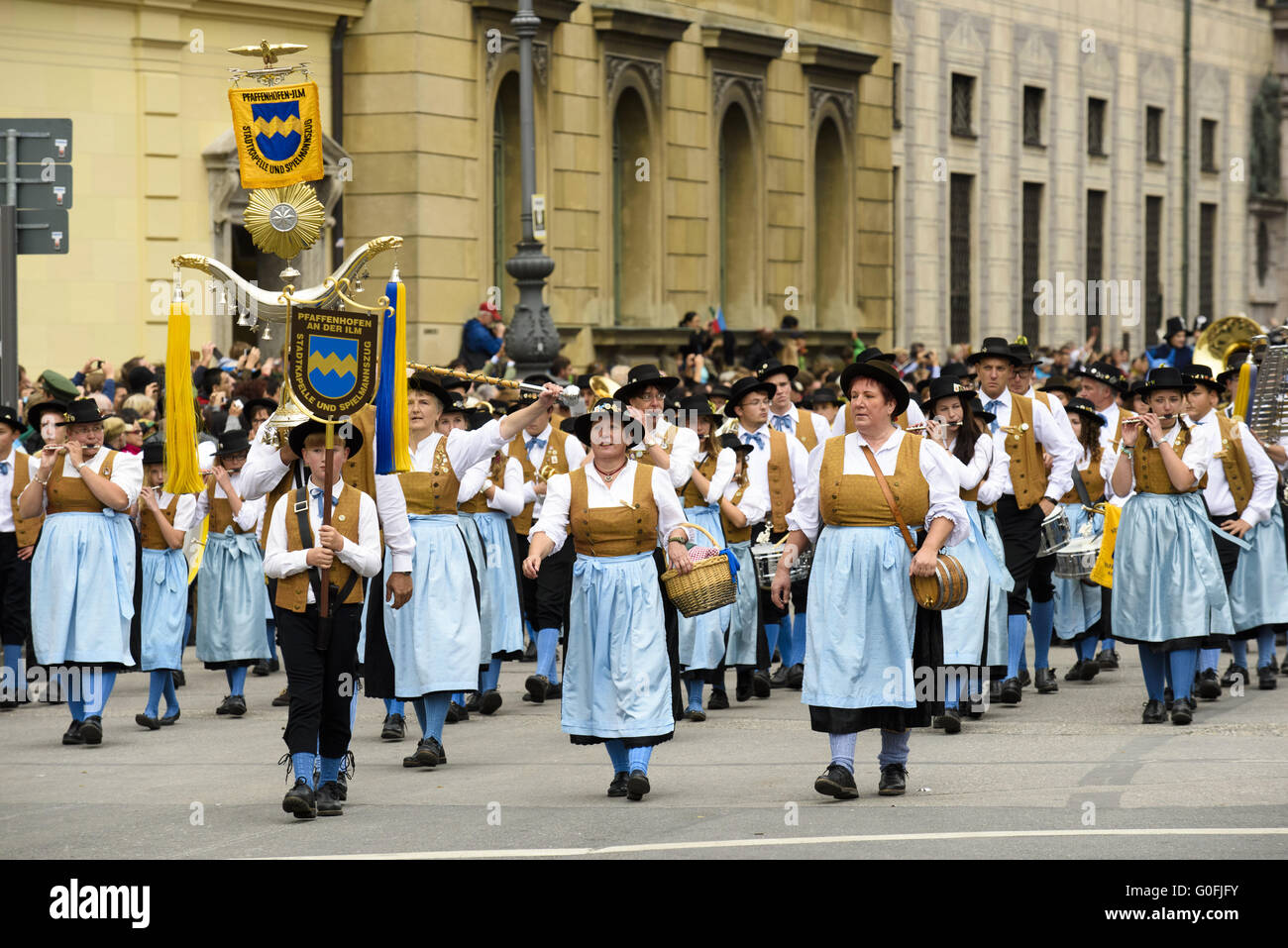 Sfilata di apertura della Oktoberfest a Monaco di Baviera Foto Stock