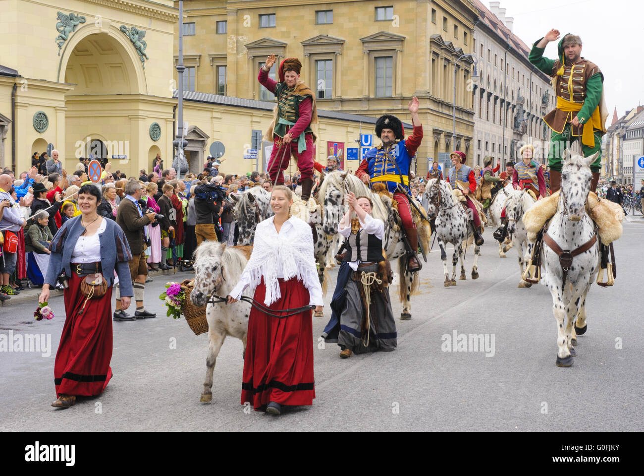 Sfilata di apertura della Oktoberfest a Monaco di Baviera Foto Stock