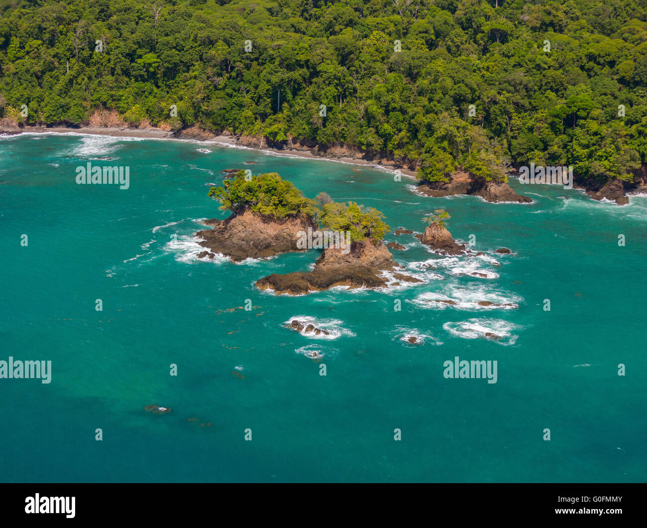 Parco nazionale di Corcovado, COSTA RICA - foresta di pioggia e la costa del Pacifico della penisola di Osa. Foto Stock