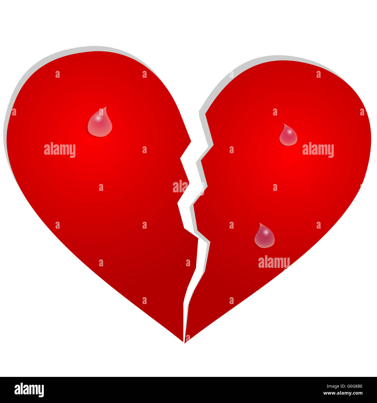 Aparted cuore con le lacrime Foto Stock