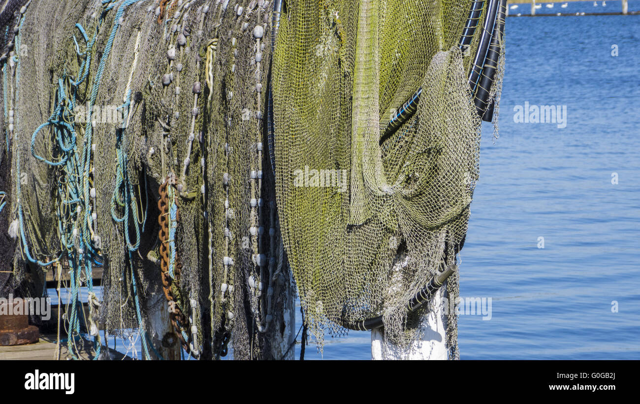 Le reti da pesca e trappole di pesce Foto Stock