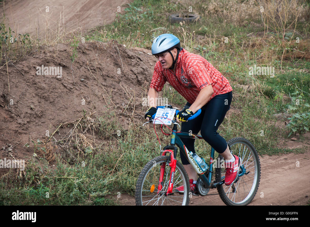 La concorrenza per i ciclisti appassionati Foto Stock