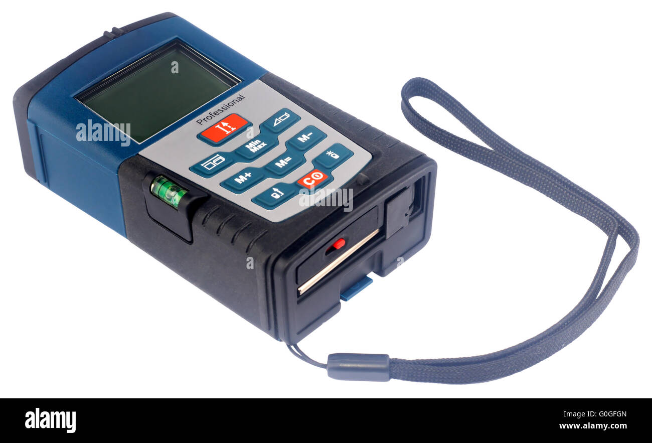Strumento professionale - lazer gamma-finder isolato su bianco Foto Stock
