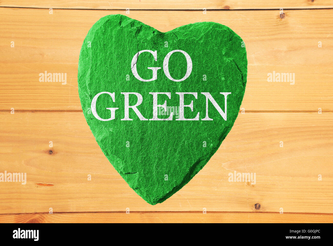 Cuore verde wit go green la scrittura Foto Stock