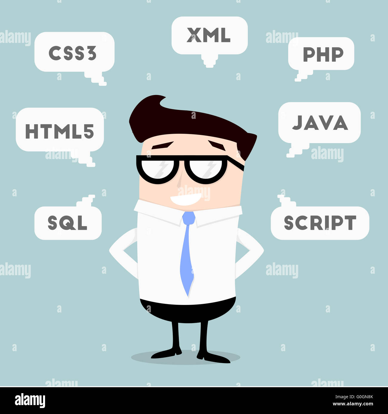 Imprenditore linguaggi di programmazione Foto Stock