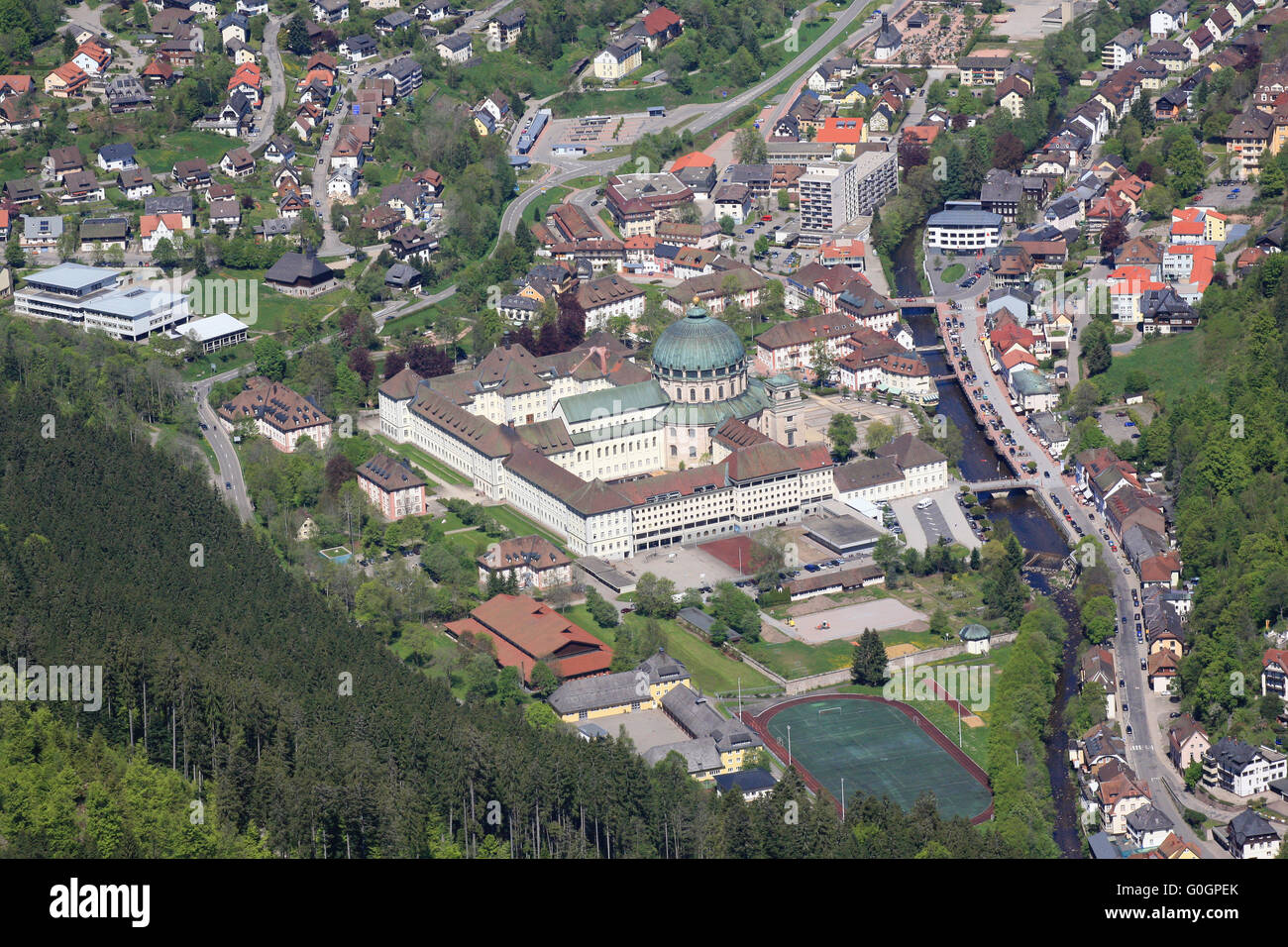 La cupola e la parrocchia di San Blasien nella Foresta Nera Foto Stock