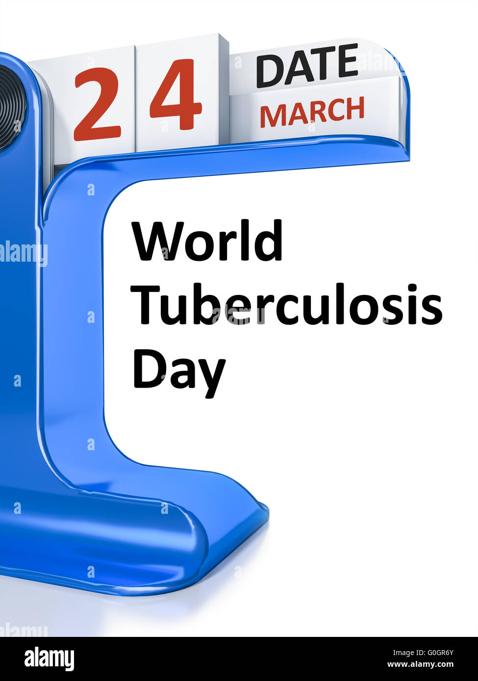 Calendario vintage Giornata Mondiale della tubercolosi Foto Stock