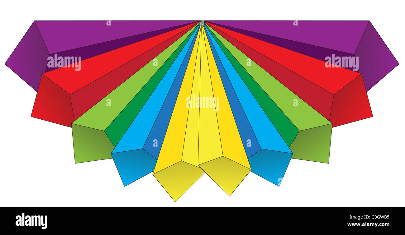 Colorate frecce volumetrico Foto Stock