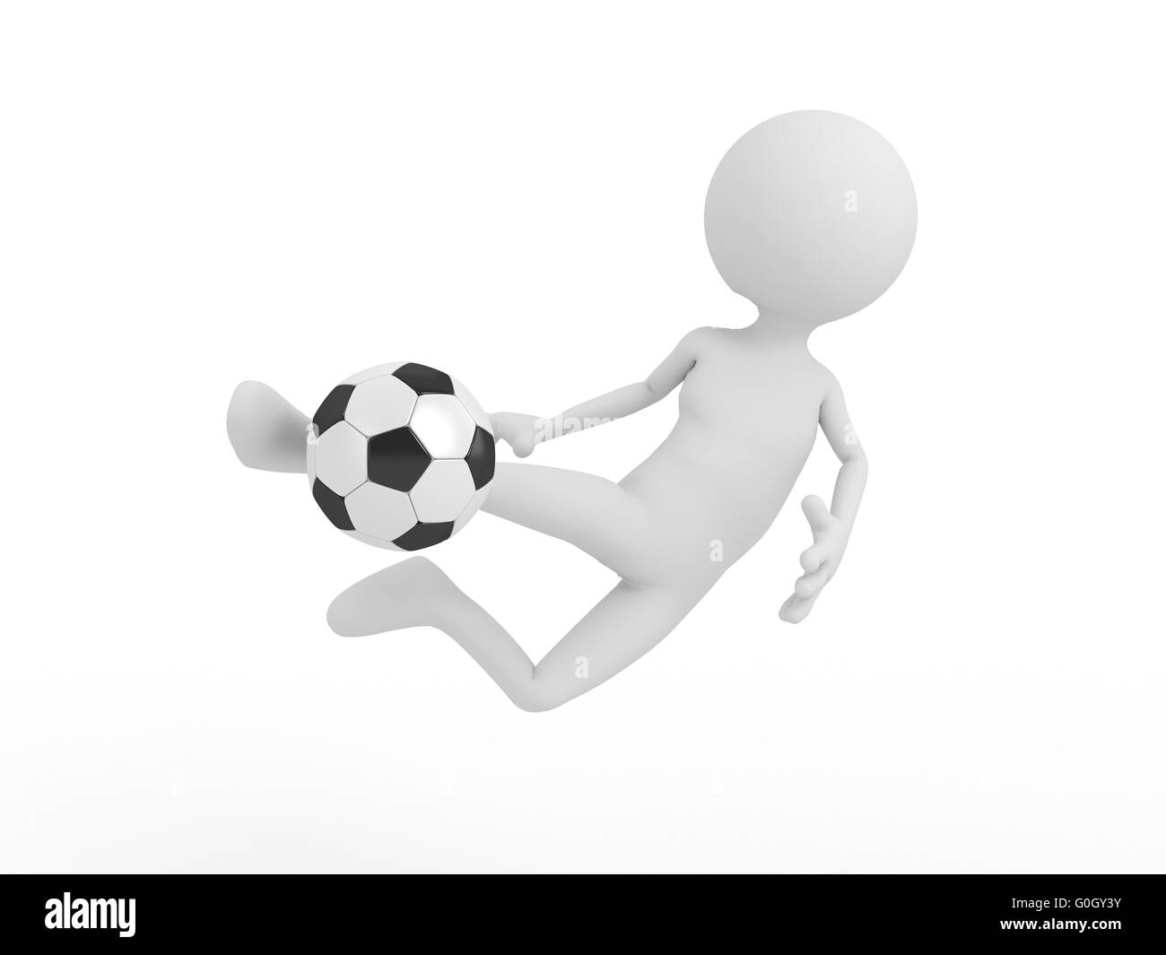 Giocatore di football colpisce la sfera Foto Stock