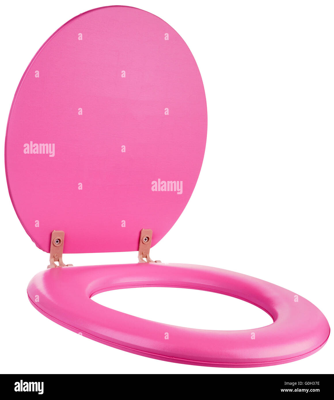 Nuova rosa sedile di gabinetto vista isometrica isolato sul bianco Foto Stock