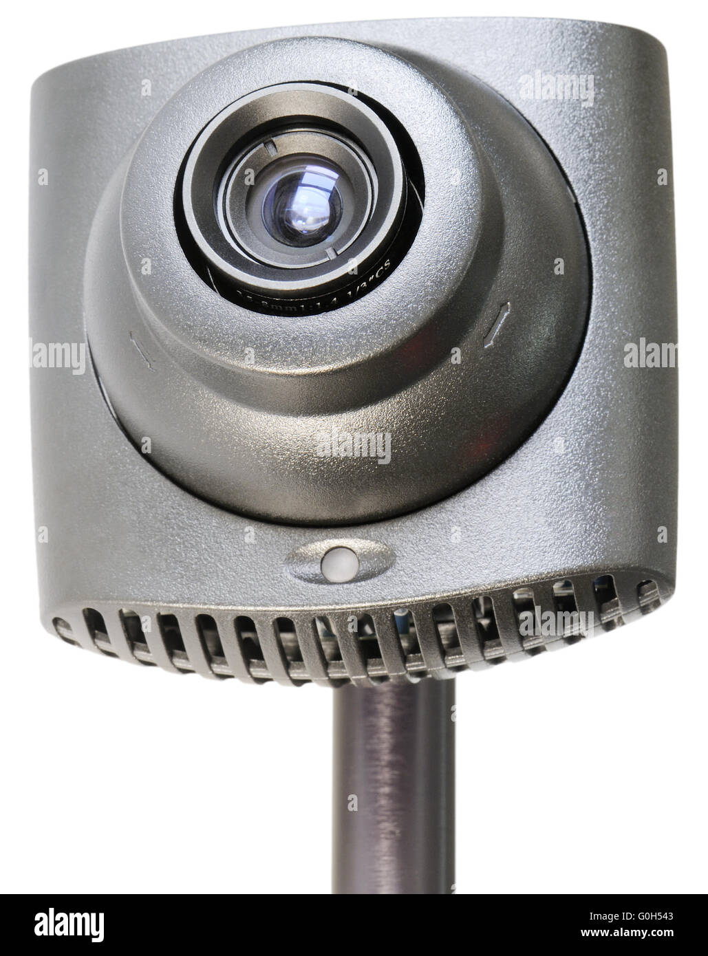 Controllo telecamera vista isometrica isolato su bianco Foto Stock