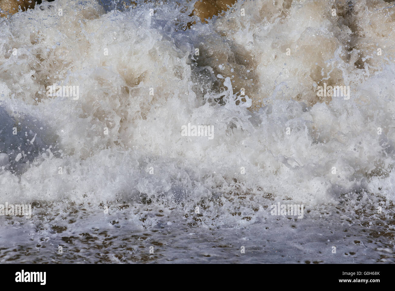 Sea Wave bolle e schizzi closeup view Foto Stock