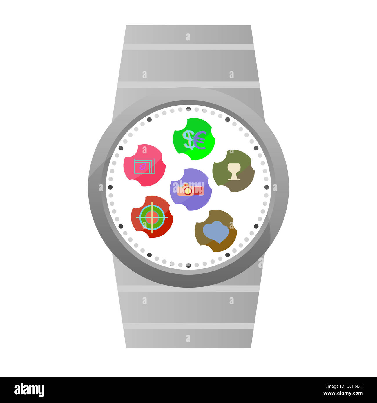 Vettore Smart popolari Guarda le icone isolato su bianco Foto Stock