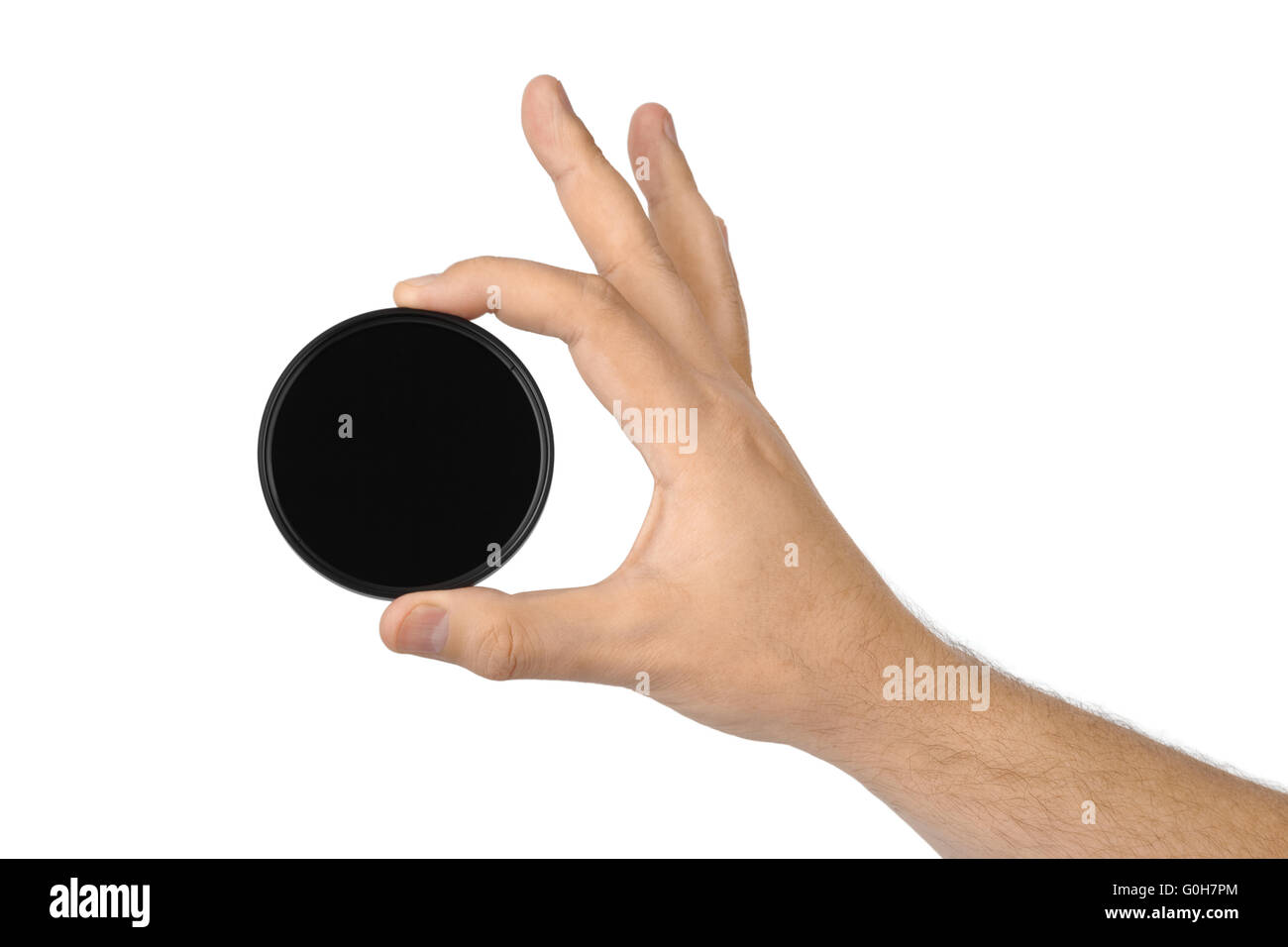 Mano con filtro foto Foto Stock