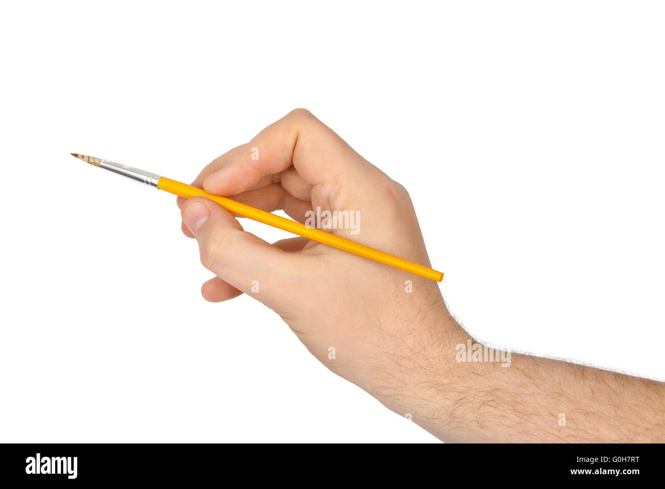 Mano con pennello Foto Stock
