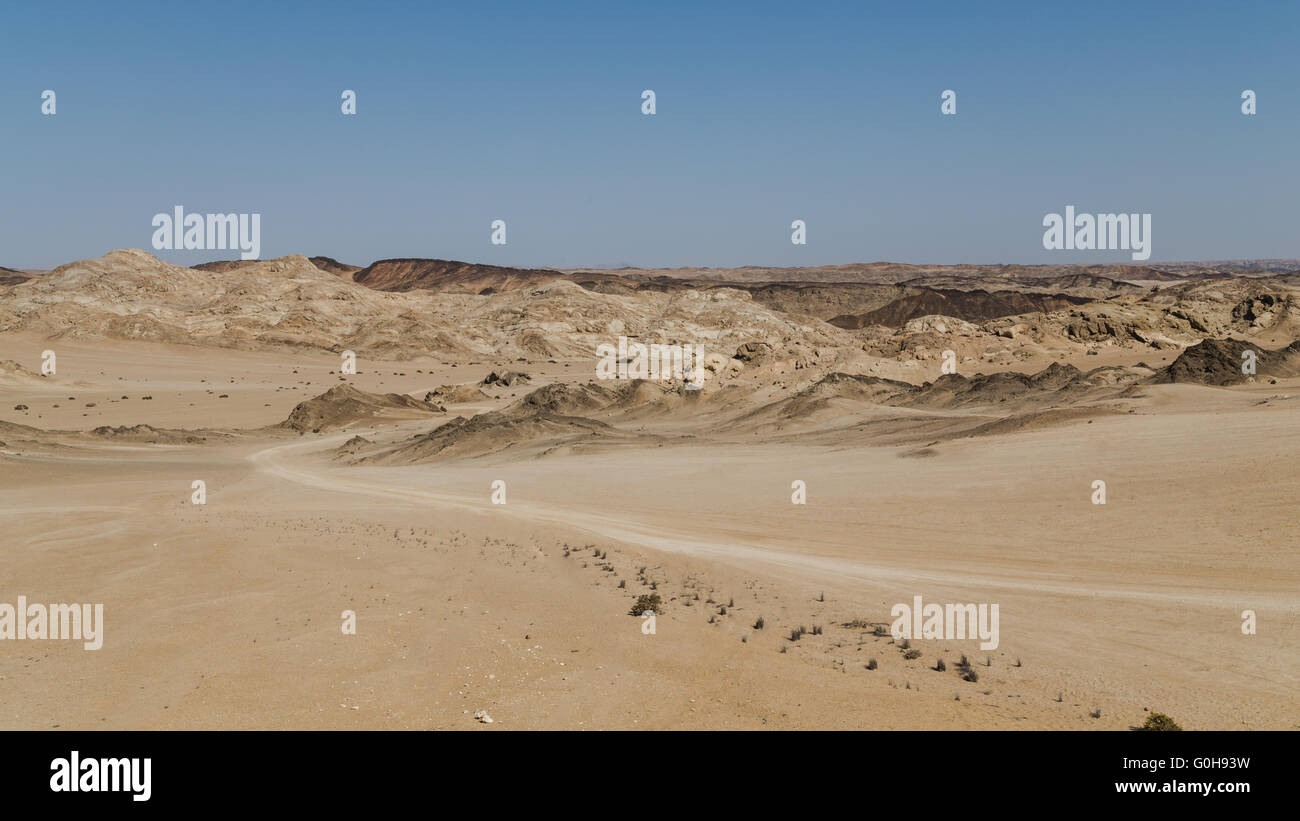 Moonscape della Namibia. Una desolazione zona rocciosa. Foto Stock