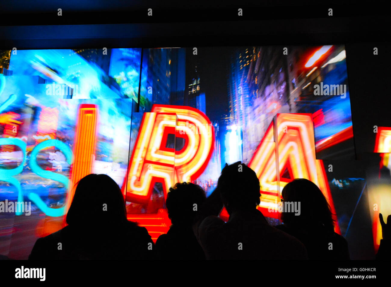 I visitatori di un osservatorio mondiale, World Trade Center, New York, Stati Uniti d'America Foto Stock