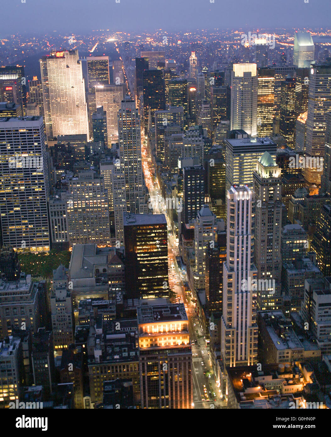 Stati Uniti d'America, New York, nachtansicht vom Empire State Building Foto Stock