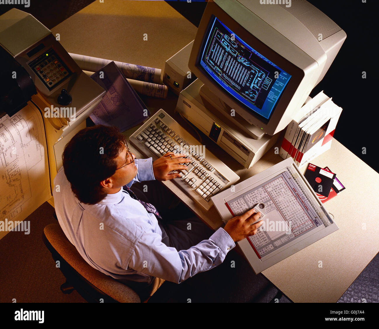 lavoratore di computer Foto Stock