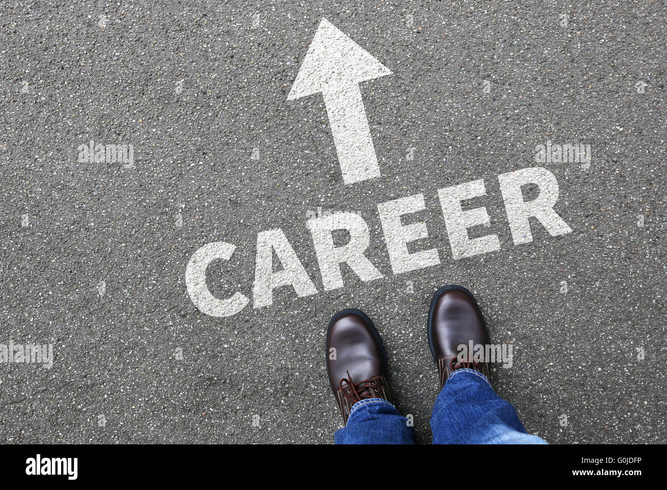 Opportunità di carriera obiettivi di successo e di successo imprenditore di sviluppo business man concept Foto Stock