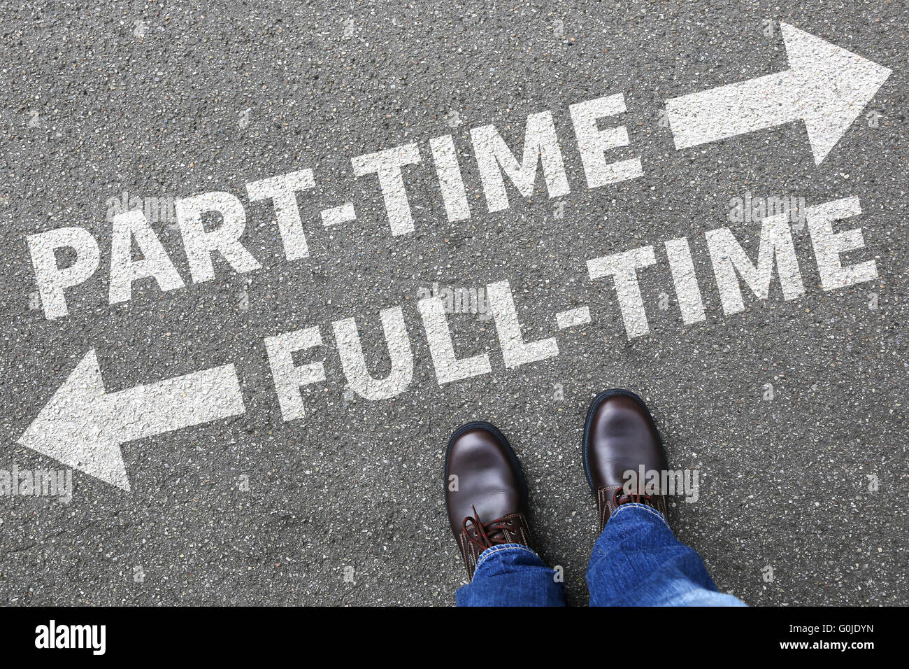 Part-time e full-time lavoro imprenditore business man concept Foto Stock