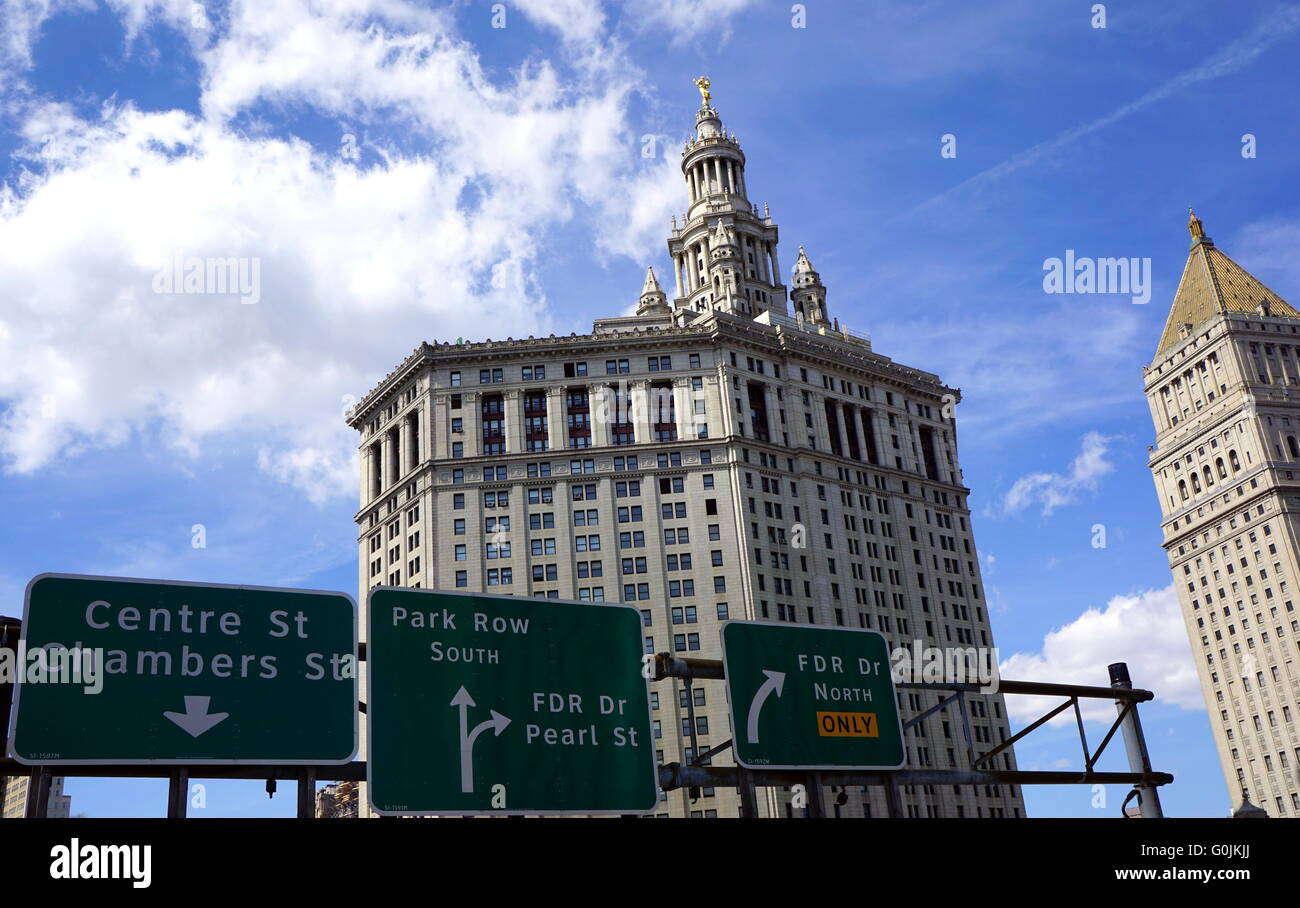 New York City autostrada segni Foto Stock