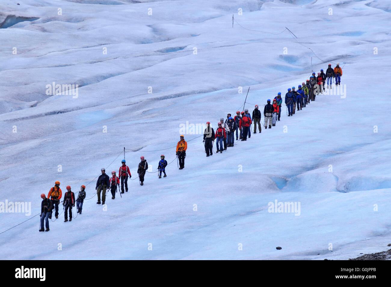 Congrega, cordata partito, escursionismo, ghiacciaio Bodalsbreen, lingua del ghiacciaio, Londal, Norvegia / Glacier Bödalsbreen, Löndal Foto Stock