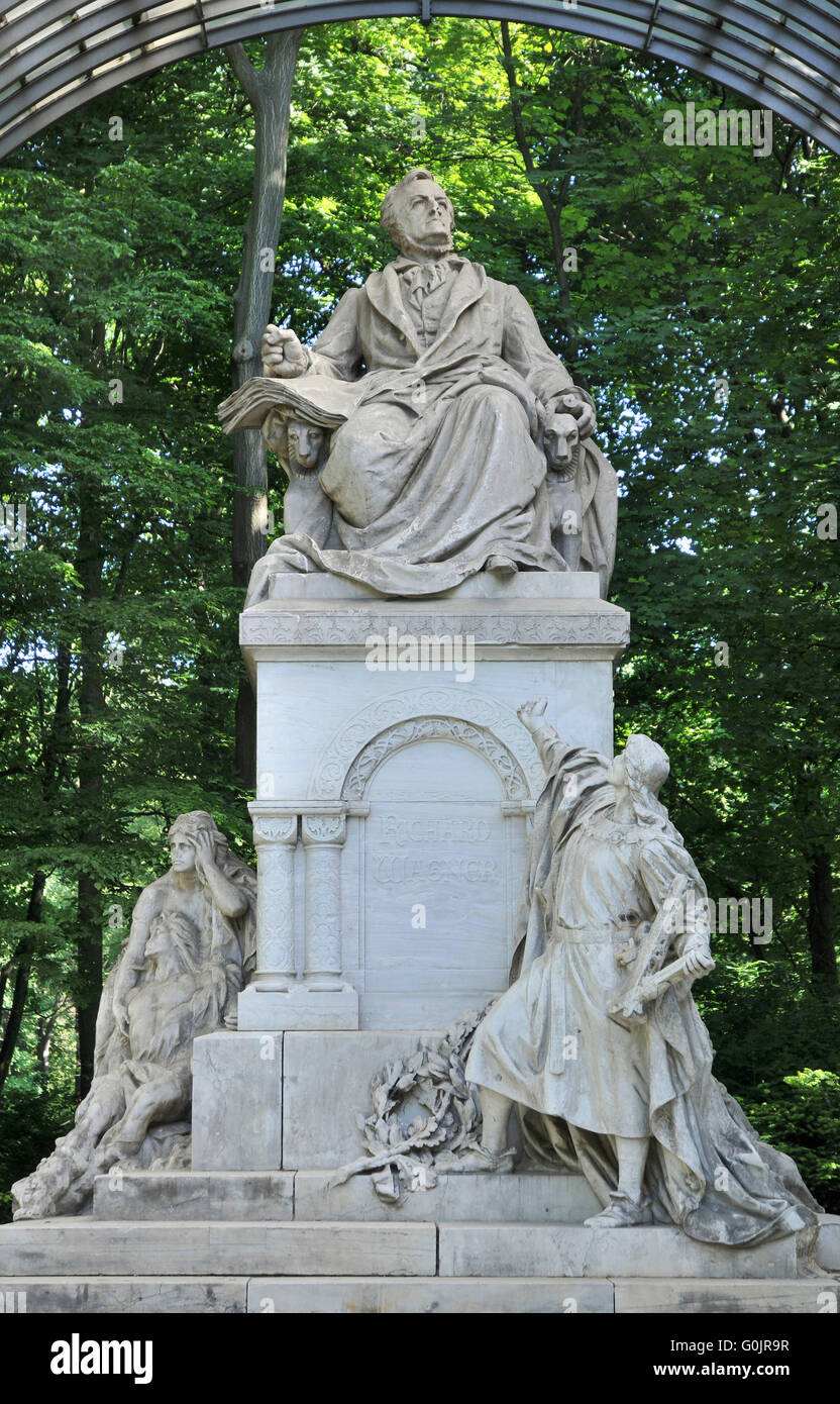 Memoriale di Wilhelm Richard Wagner, Grosser Tiergarten, il Tiergarten di Berlino, Germania Foto Stock