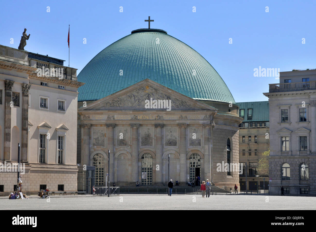 Santa Edvige la cattedrale, Bebelplatz, nel quartiere Mitte di Berlino, Germania / Cattedrale Santa Edvige, San Hedwigs-Kathedrale, Sankt-Hedwigs-Kathedrale, Hedwigskathedrale Foto Stock