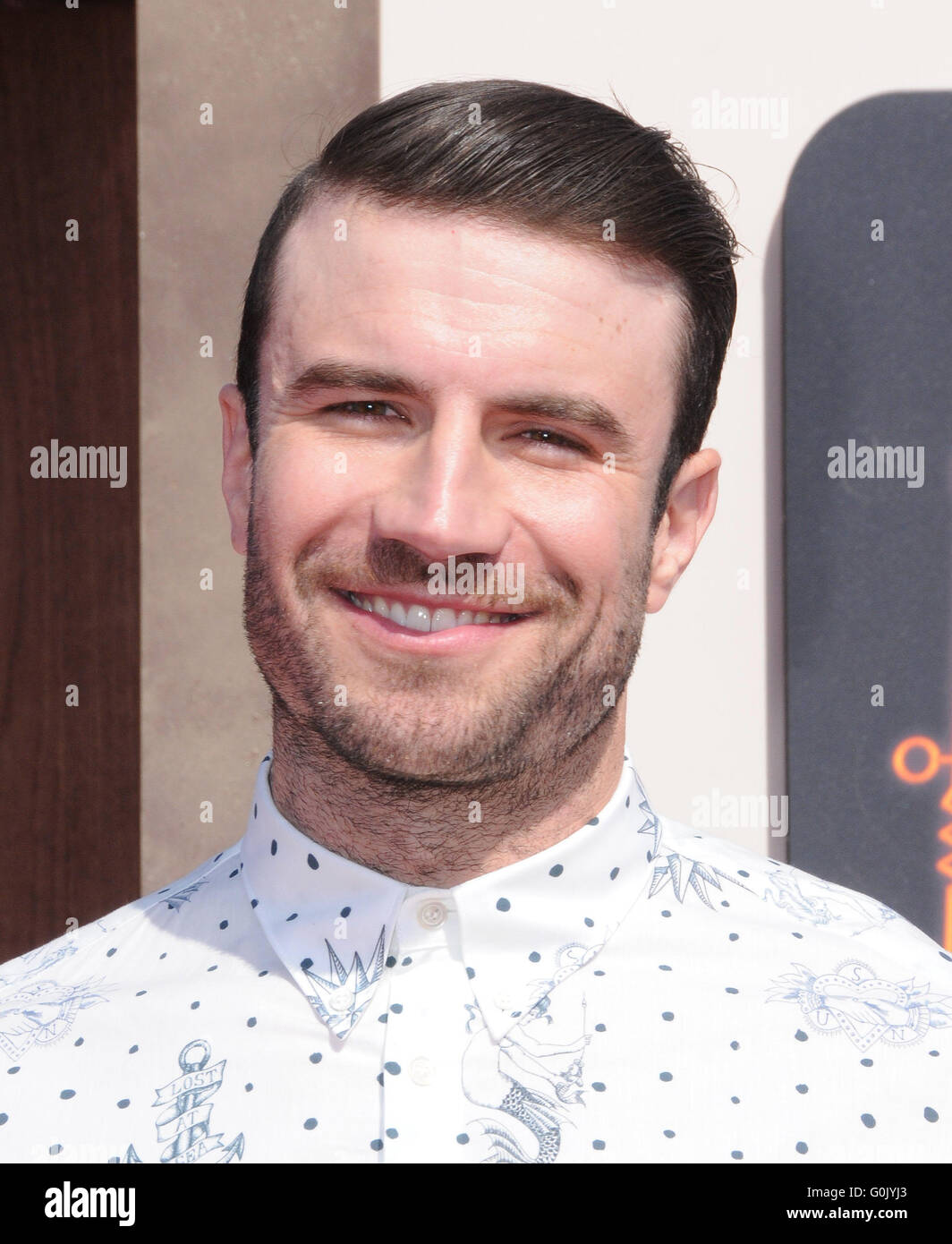 Inglewood, CA, Stati Uniti d'America. Xx Febbraio 2016. 01 Maggio 2016 - Inglewood, California - Sam Hunt. Gli arrivi per il 2016 Paese americano conto alla rovescia Awards tenutosi presso il Forum. Photo credit: Birdie Thompson/AdMedia © Birdie Thompson/AdMedia/ZUMA filo/Alamy Live News Foto Stock