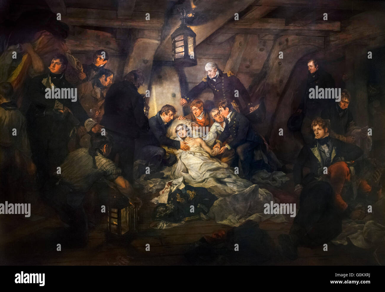 La morte di Nelson da Arthur William Devis, 1805. Foto Stock