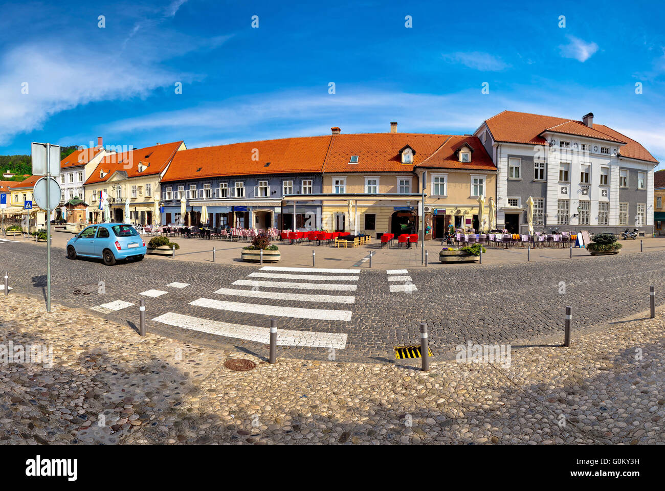 Città di Samobor quadrato centrale vista, nord della Croazia Foto Stock