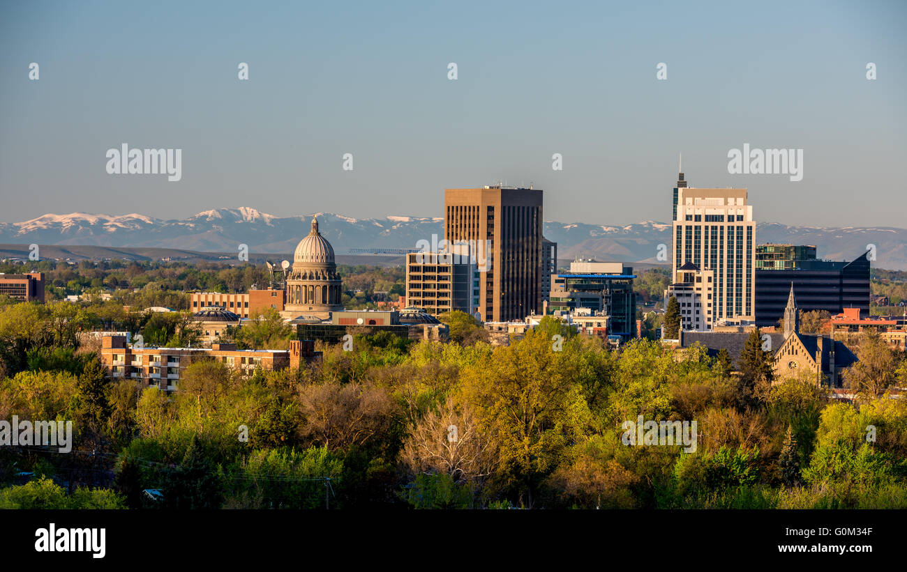 Bellissima vista di Boise Idaho nella mattina di primavera Foto Stock