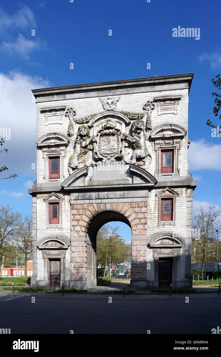 Il Water Gate o Waterpoort progettato da Peter Paul Rubens. Posizione;Gillisplaats Anversa Belgio. Foto Stock