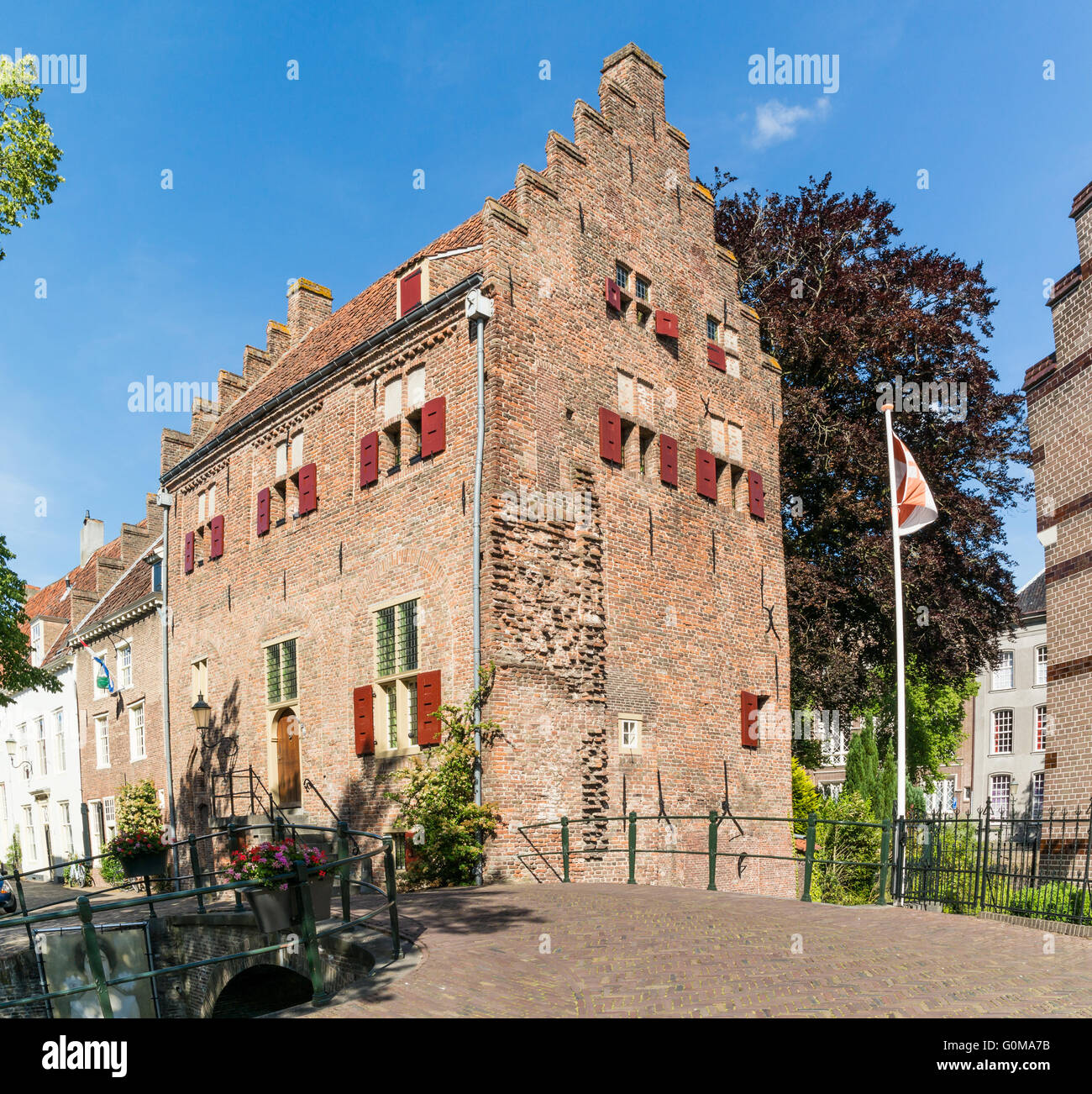 Casa storica Tinnenburg su Muurhuizen, case di Wall Street, nella città vecchia di Amersfoort in provincia di Utrecht, Paesi Bassi Foto Stock
