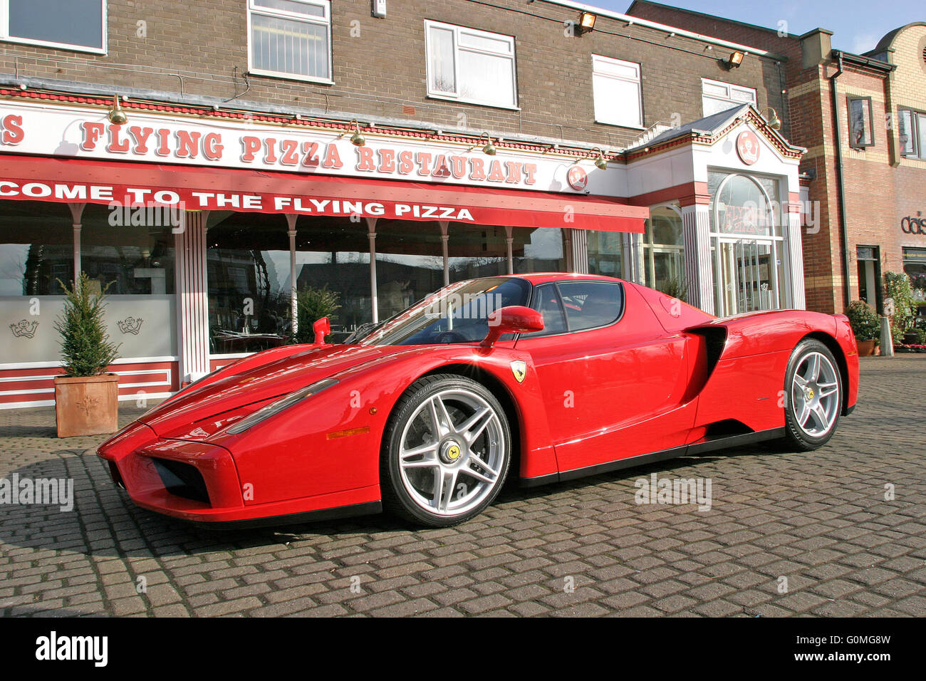 Ferrari Enzo al Flying Pizza, Leeds. Foto Stock