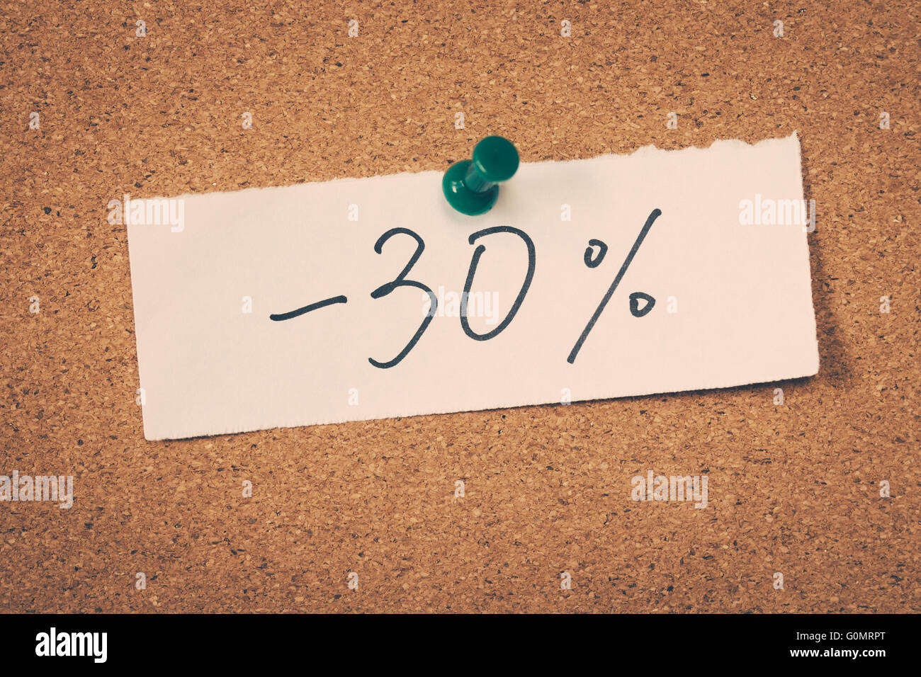 -30% meno trenta percento Foto Stock