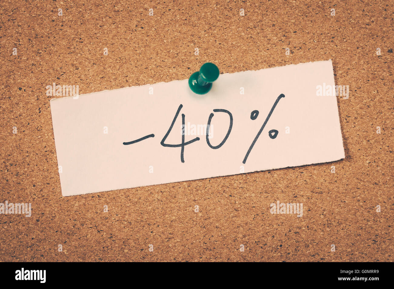 -40% meno quaranta percento Foto Stock