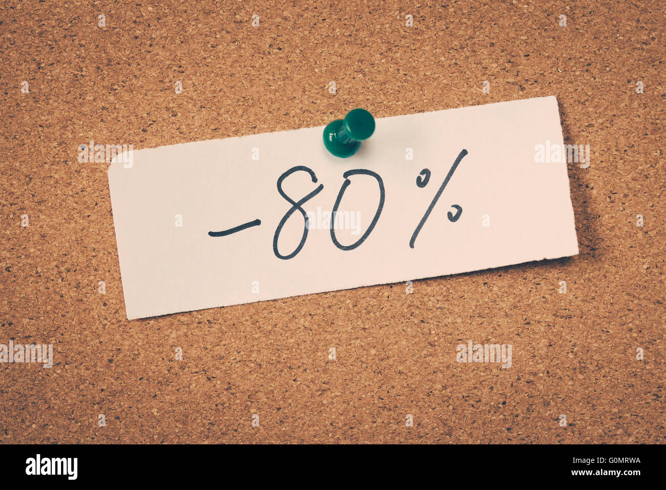 -80% meno ottanta per cento Foto Stock