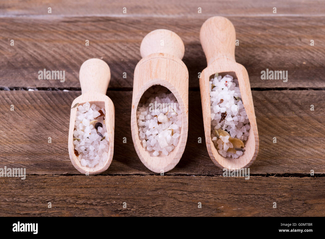 Foto del sale nel governanti a base di erbe Foto Stock