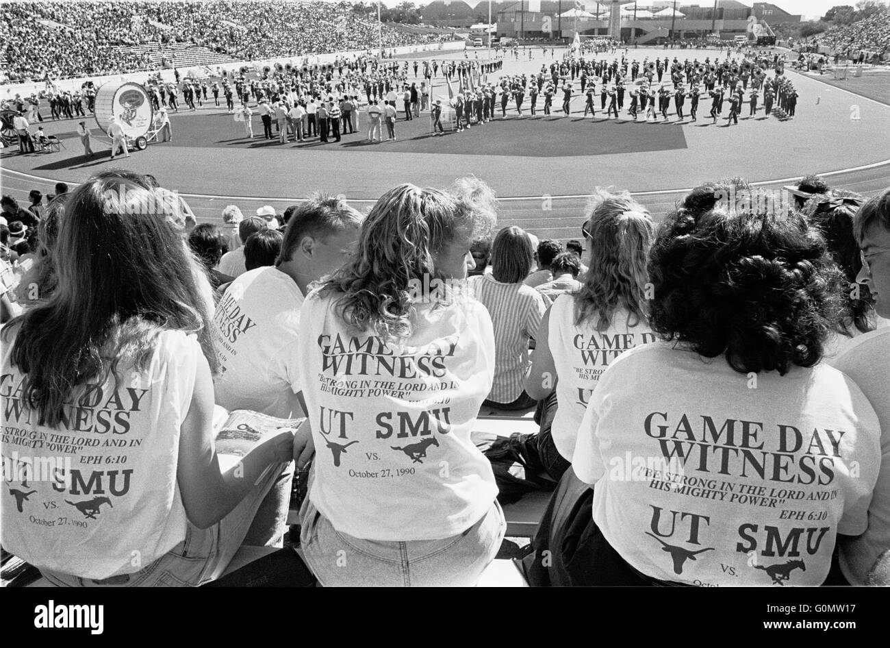 College Football di Austin in Texas 27 ottobre 1990 Università del Texas rispetto a Southern Methodist University Foto Stock