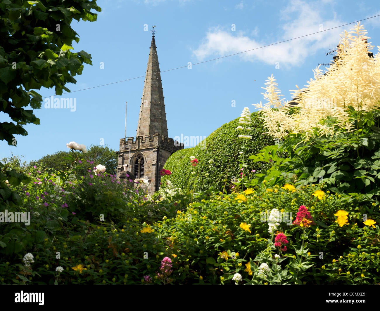 Campanile Hathersage nel distretto di Peak Derbyshire Inghilterra Foto Stock