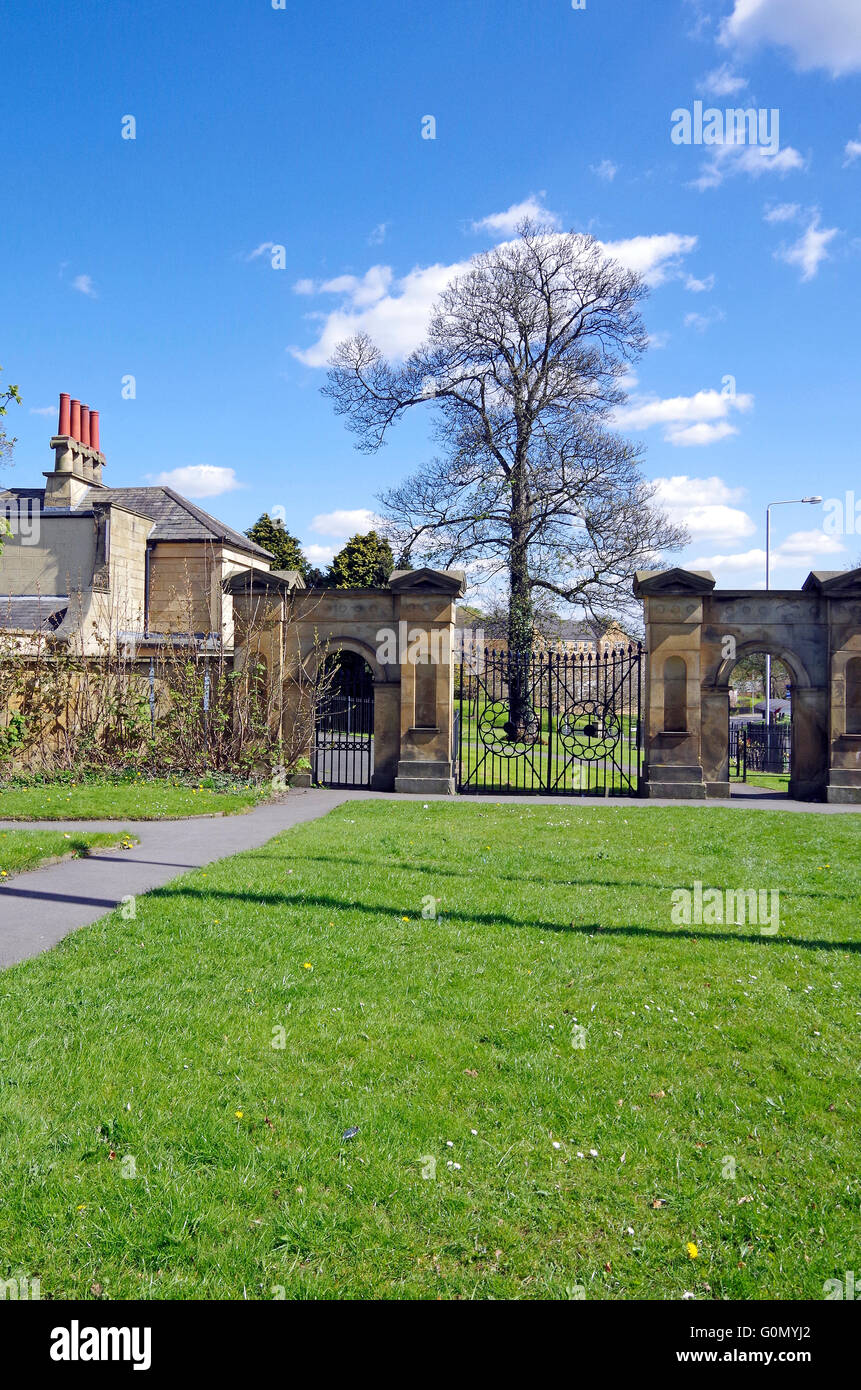 Casa di gate di Gledhow Grove, Revival Greco Mansion Foto Stock