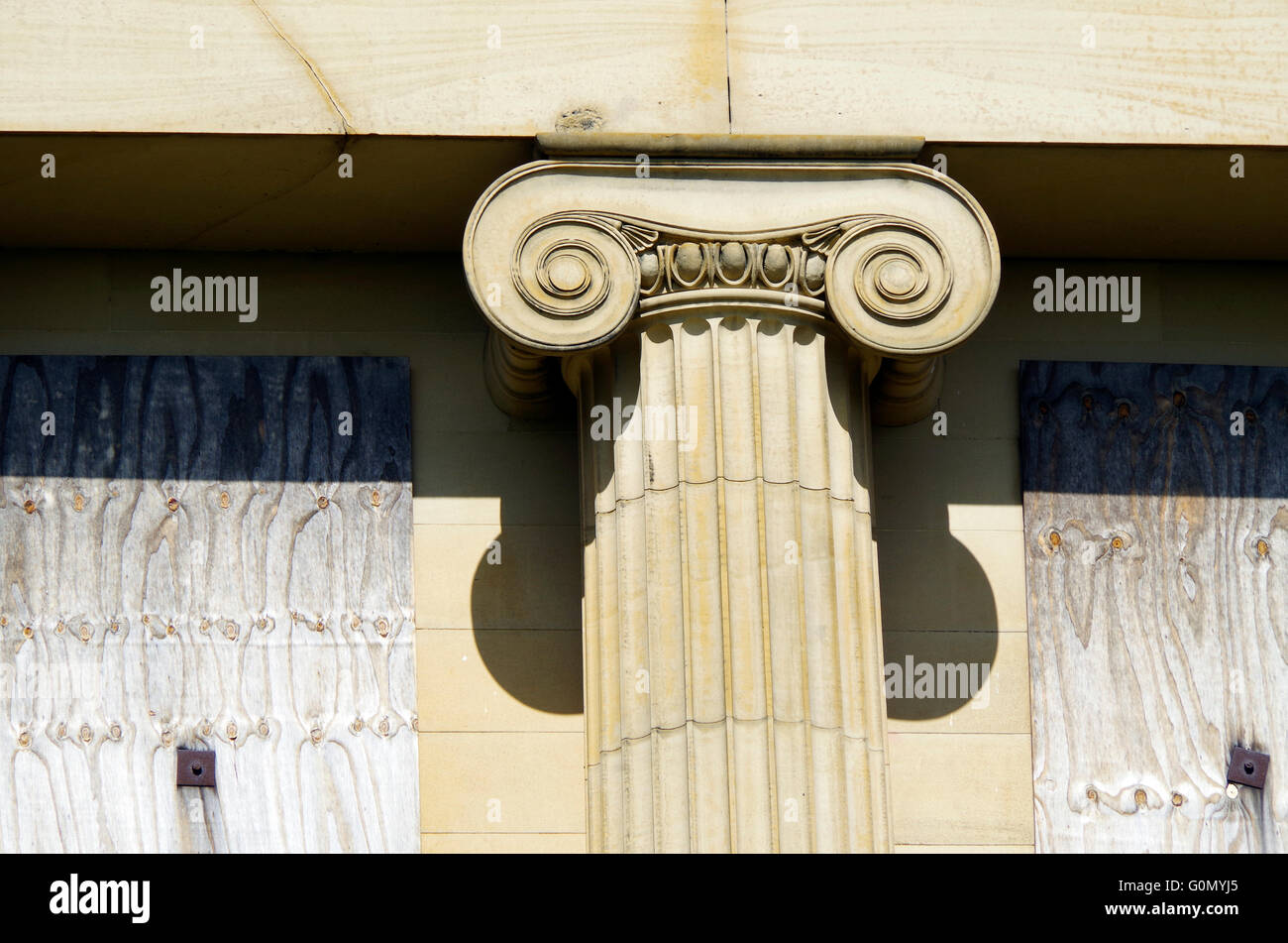 Capitello ionico Gledhow Grove, Revival Greco Mansion Foto Stock