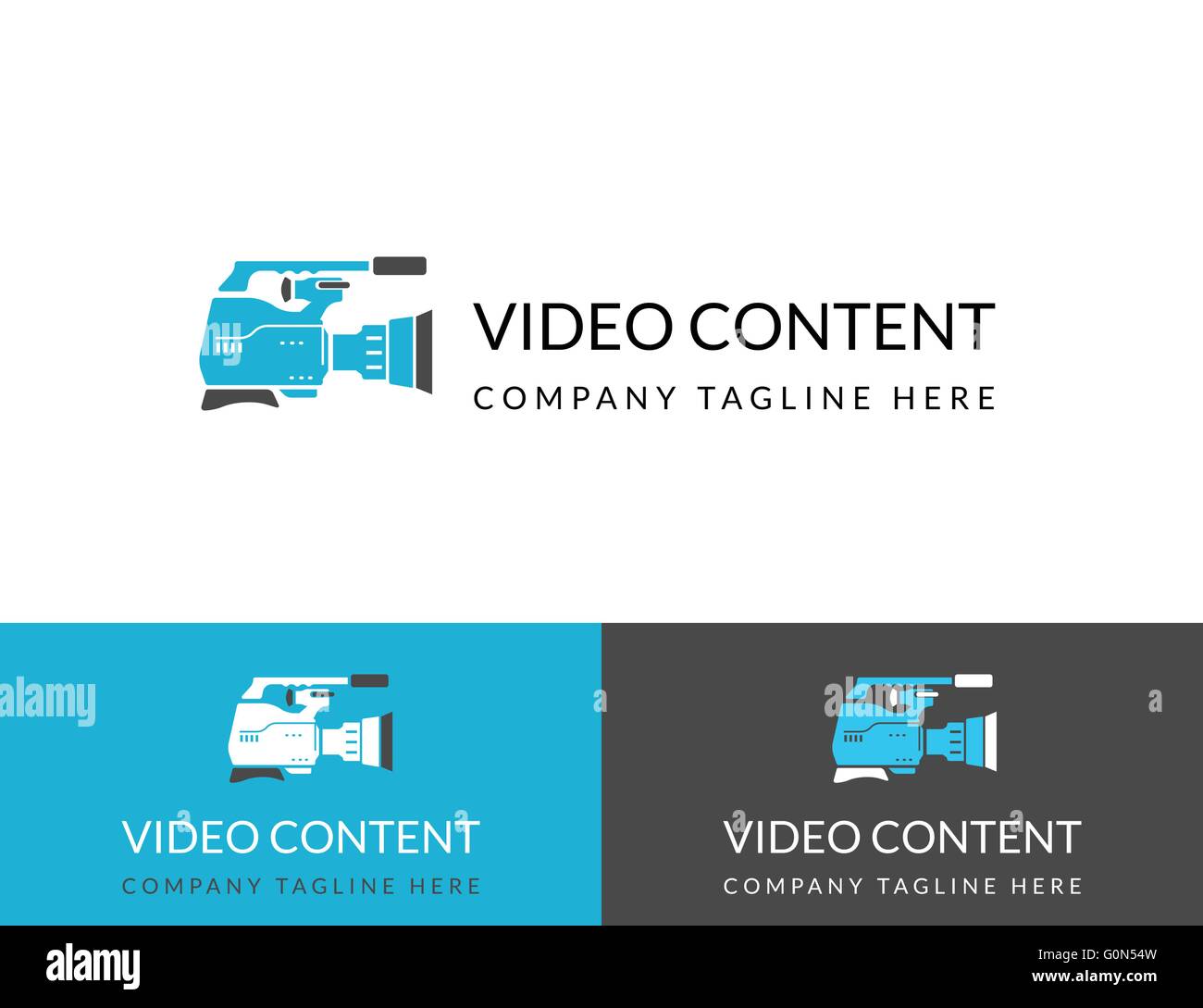 Il contenuto video busuness logo design in tre colori Illustrazione Vettoriale