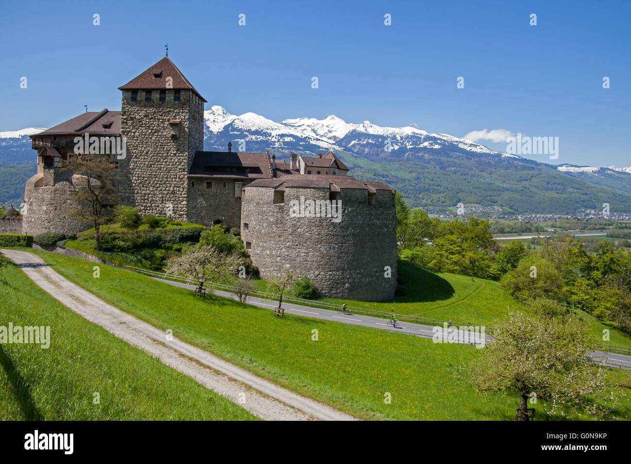 Residance del principe nel castello di Vaduz. Foto Stock
