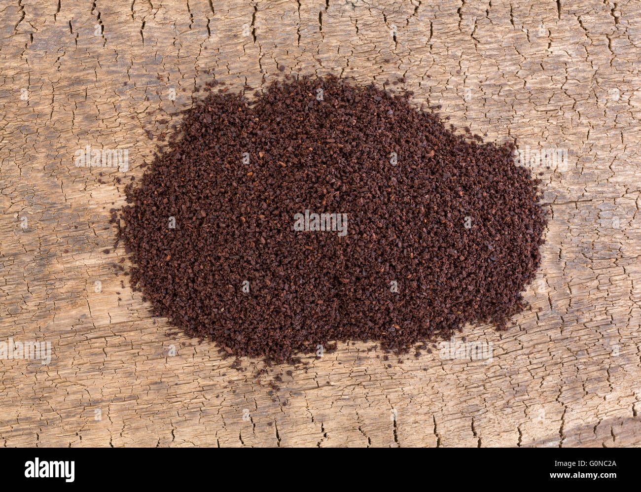 Una porzione di Kona fagioli di massa su una vecchia scheda. Foto Stock