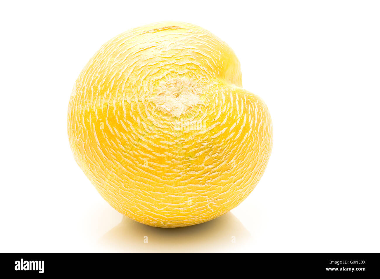 Il melone Cantalupo isolato su bianco Foto Stock