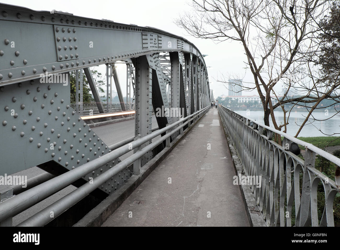 HUE, VIET NAM, Truong Tien Bridge, cross Huong river, un vecchio ponte di collegamento con la storia, Trang Tien bridge Foto Stock